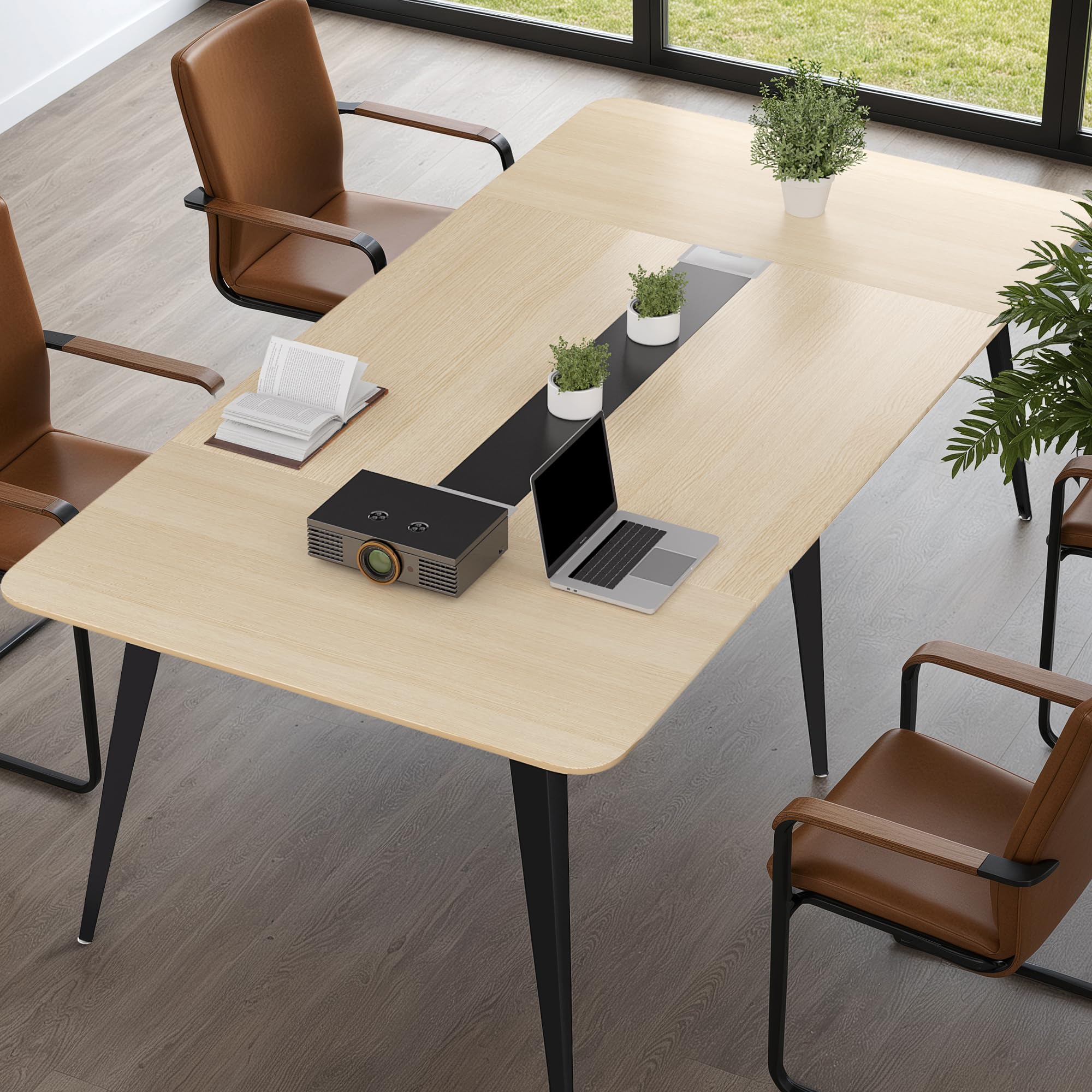 8FT Conference Table with Cable Grommets