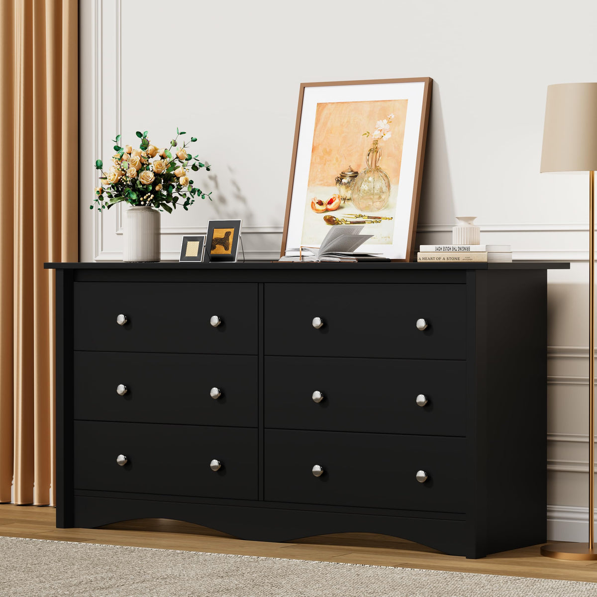6-Drawer Wood Dresser