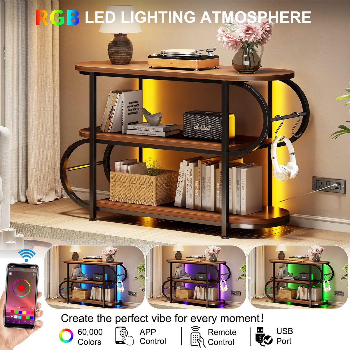 3-Tier Low LED Bookshelf