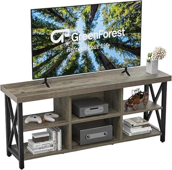 55" TV Stand with 6 Storage Compartments