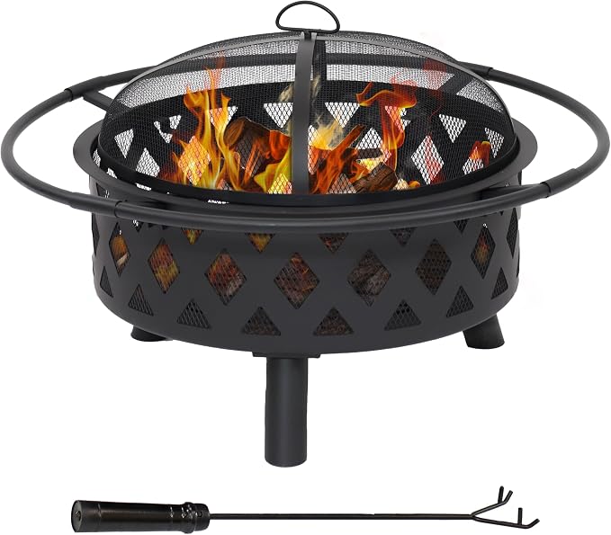 Crossweave Wood-Burning Fire Pit