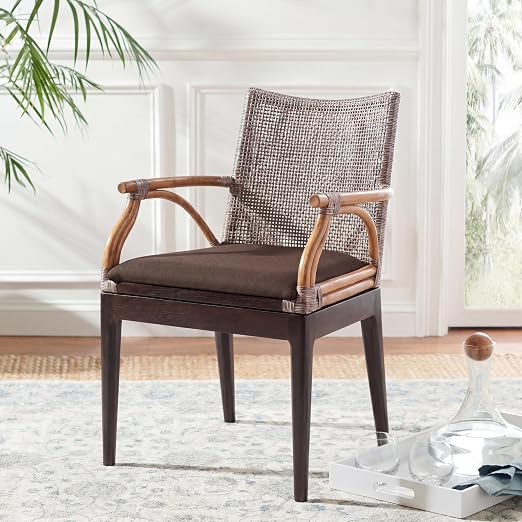 Mahogany Cotton Accent Chair