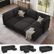 Modular Sectional Cloud Couch, Convertible Sleeper Sofa Bed for Living Room