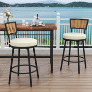 Patio Swivel Bar Stools with Cushions