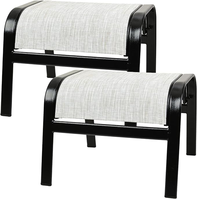 Outdoor Ottoman Footrest Stool Set of 2