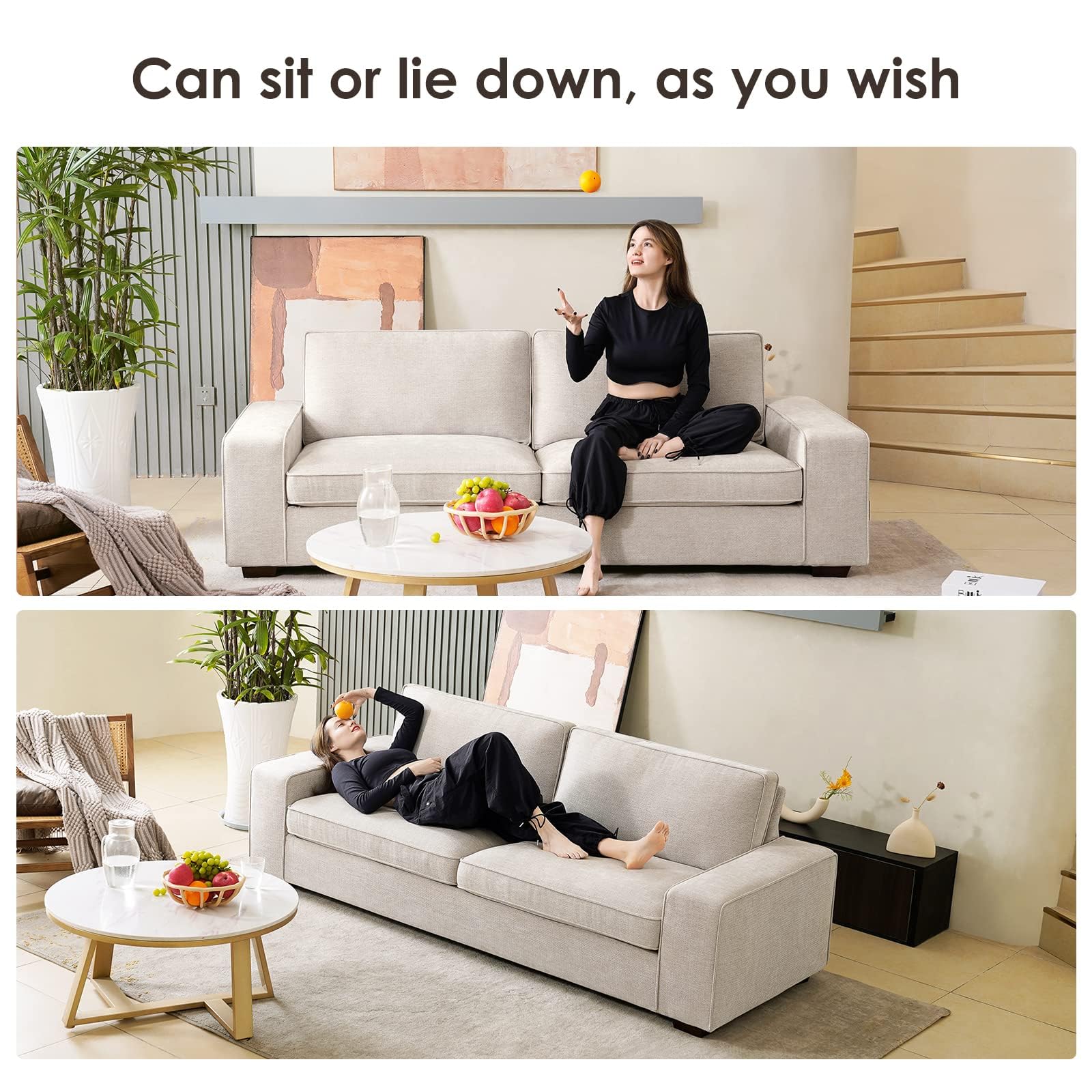 2-Seater Chenille Loveseat Sofa