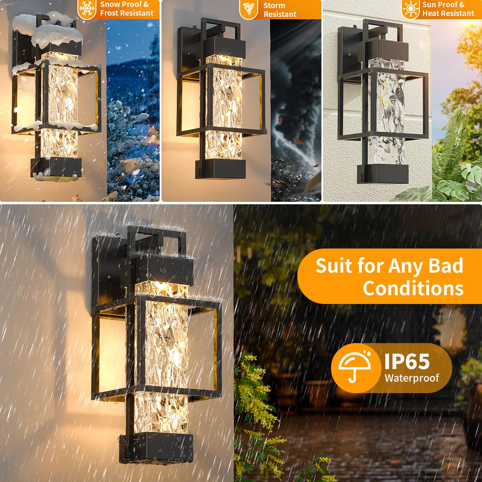 Dusk to Dawn Outdoor Wall Light Fixtures – 2 Pack
