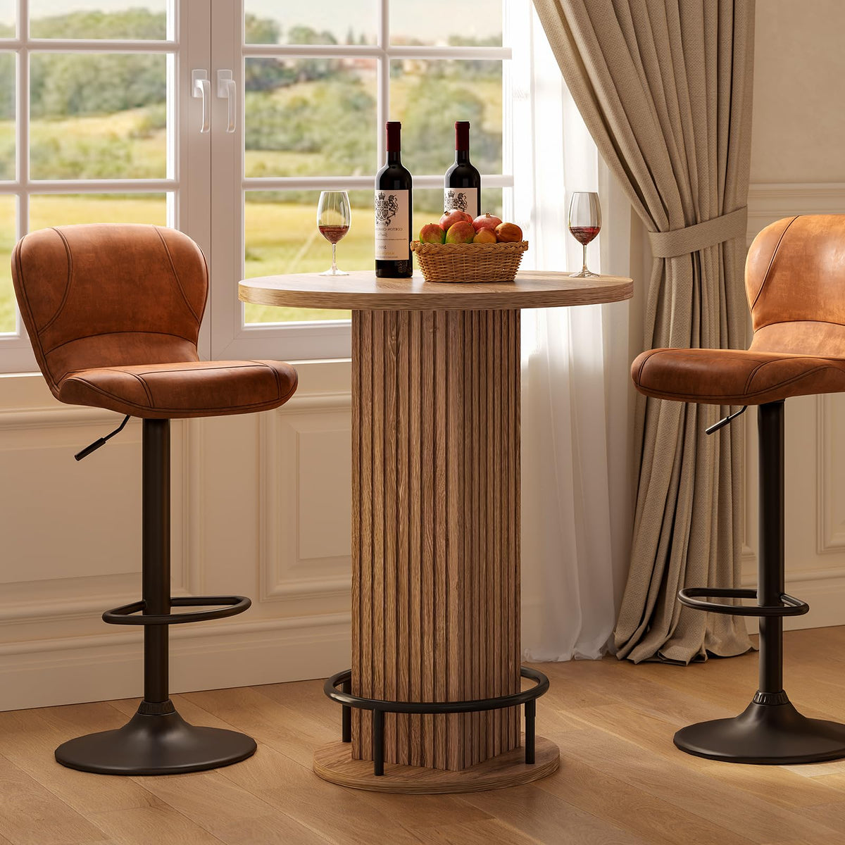 Round Wooden Bar Table