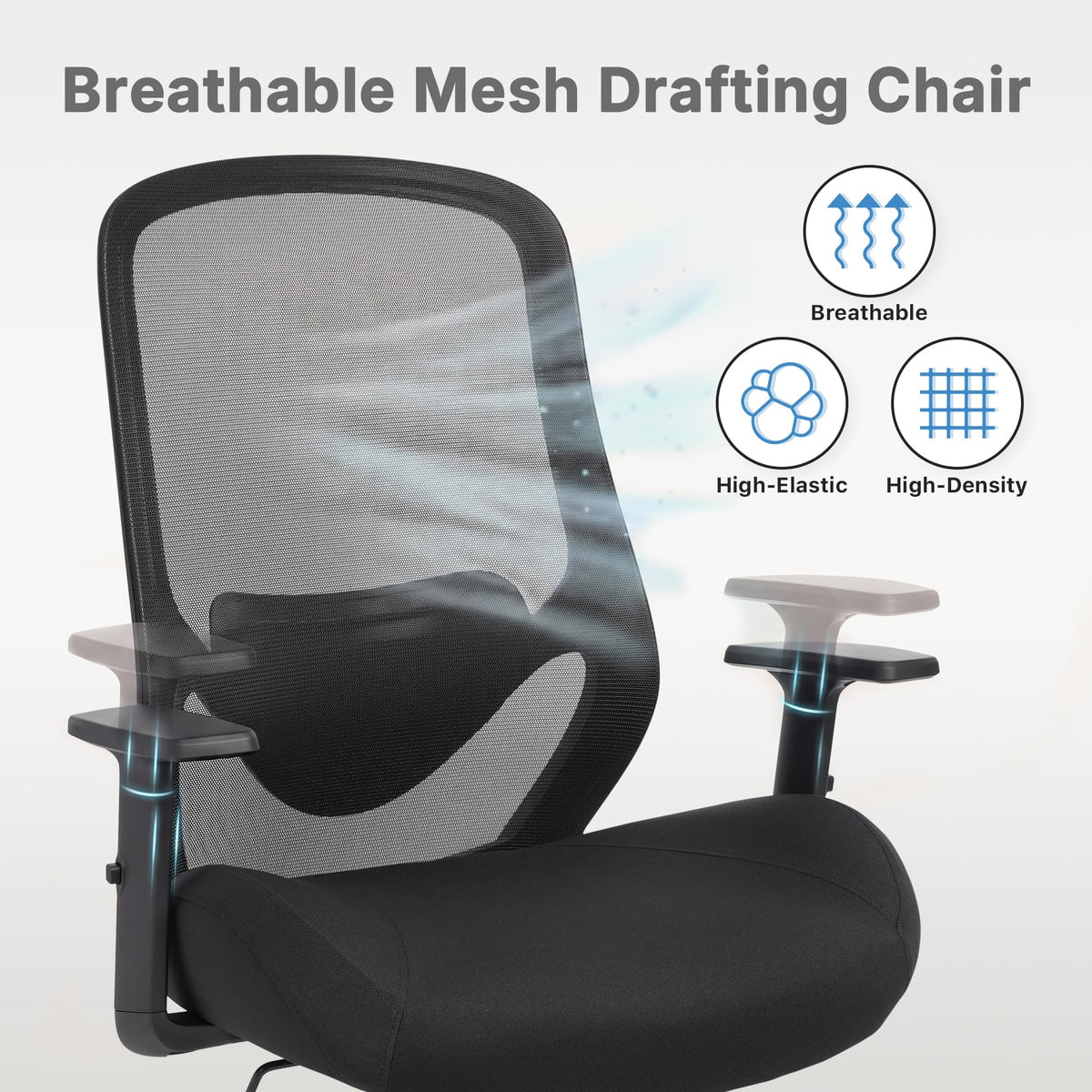 Big and Tall Drafting Chair, 400lbs Heavy Duty Chair for Standing Desk