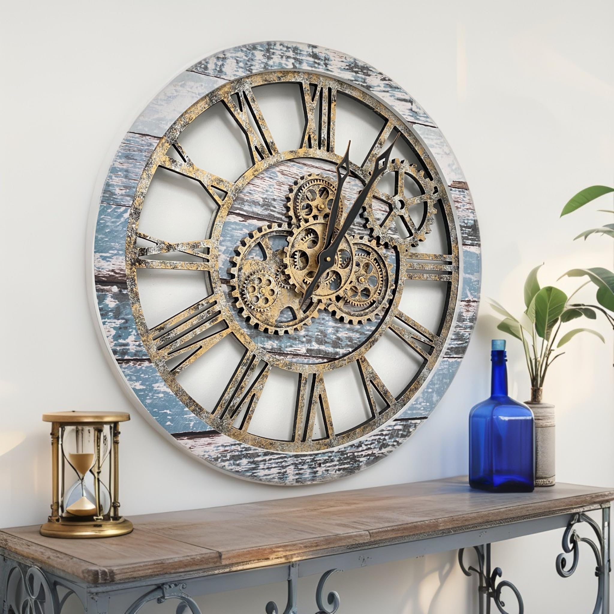 Industrial Moving Gear Wall Clock