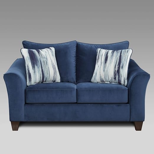 Fabric Upholstered Loveseat with Pillow Back