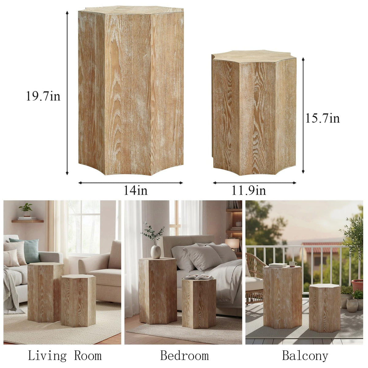 Nesting Coffee Table Set of 2,Nesting Tables for Living Room,Fully Assembly
