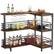 L-Shaped Home Bar Unit with Wine Storage