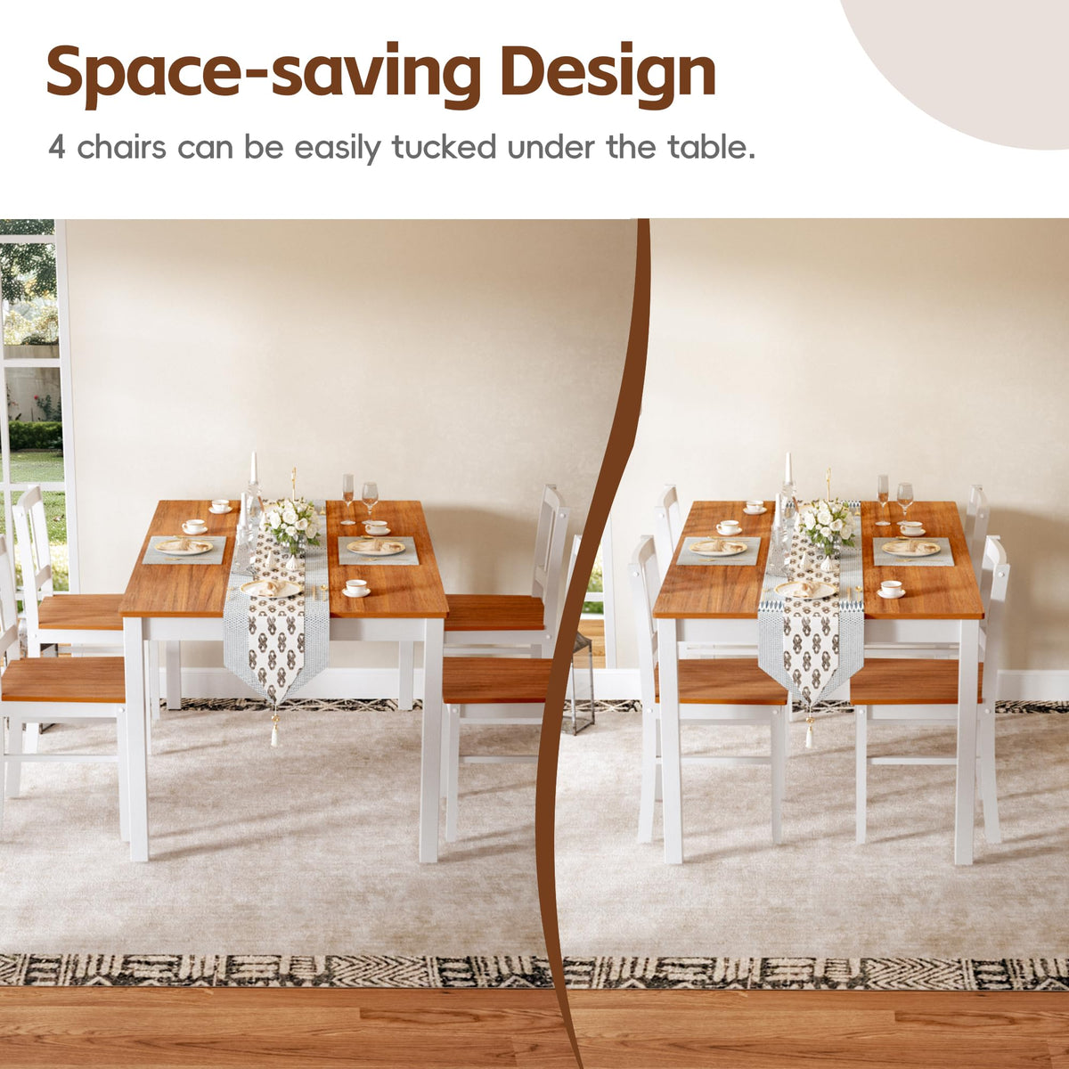 5-Piece Farmhouse Dining Set