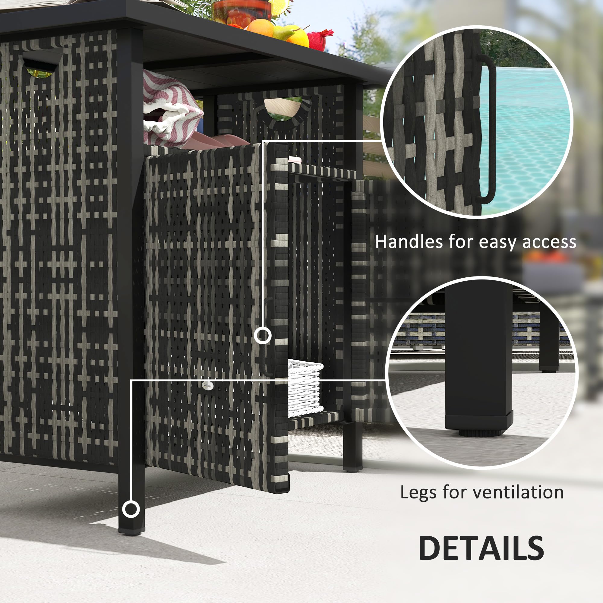 Outdoor Pool Towel Storage Cabinet with Shelf