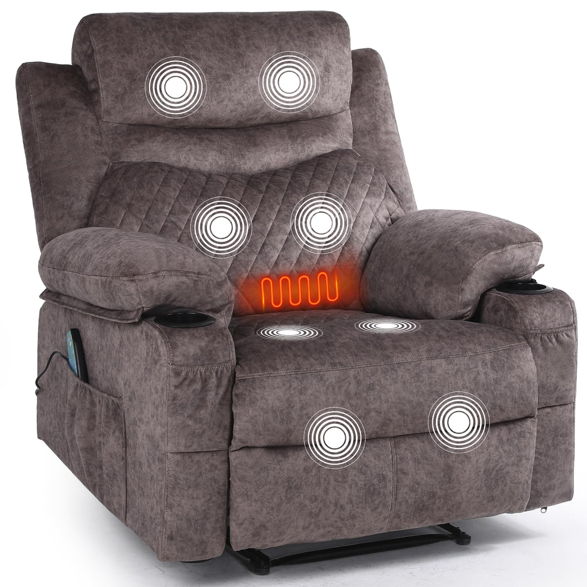 Oversized Massage Manual Recliner Chair Heated Reclining Sofa for Adult