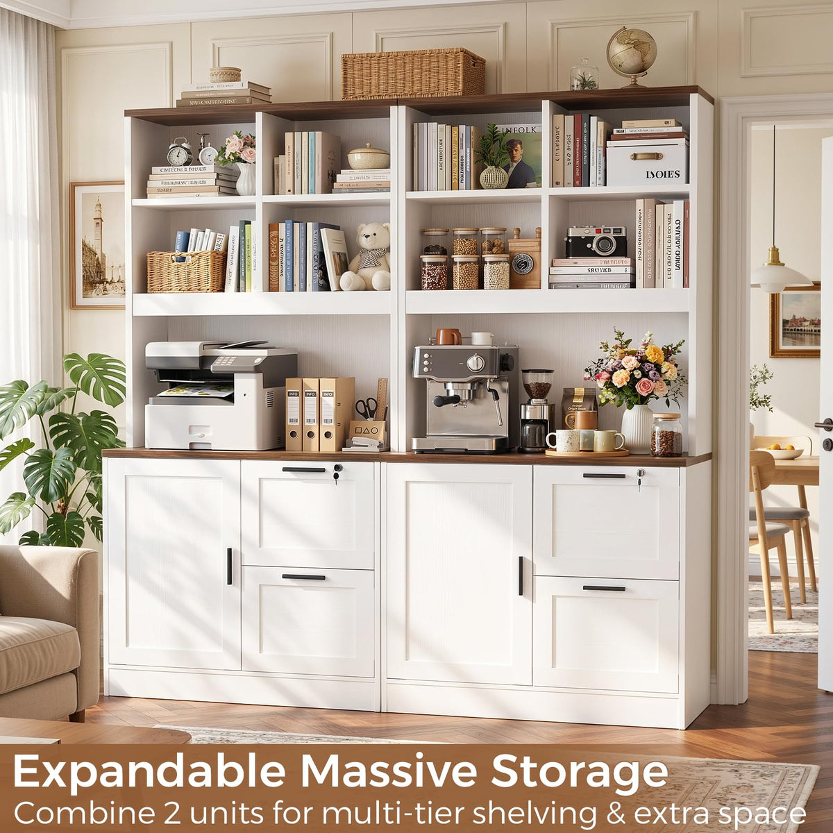 White File Cabinet Bookcase