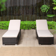 Outdoor PE Wicker Chaise Lounge Set