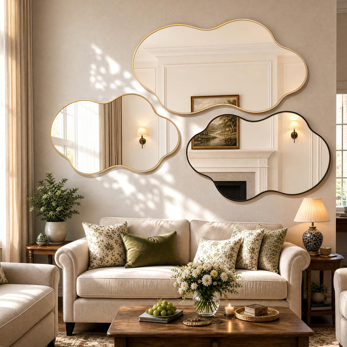Gold Asymmetrical Wall Mirror
