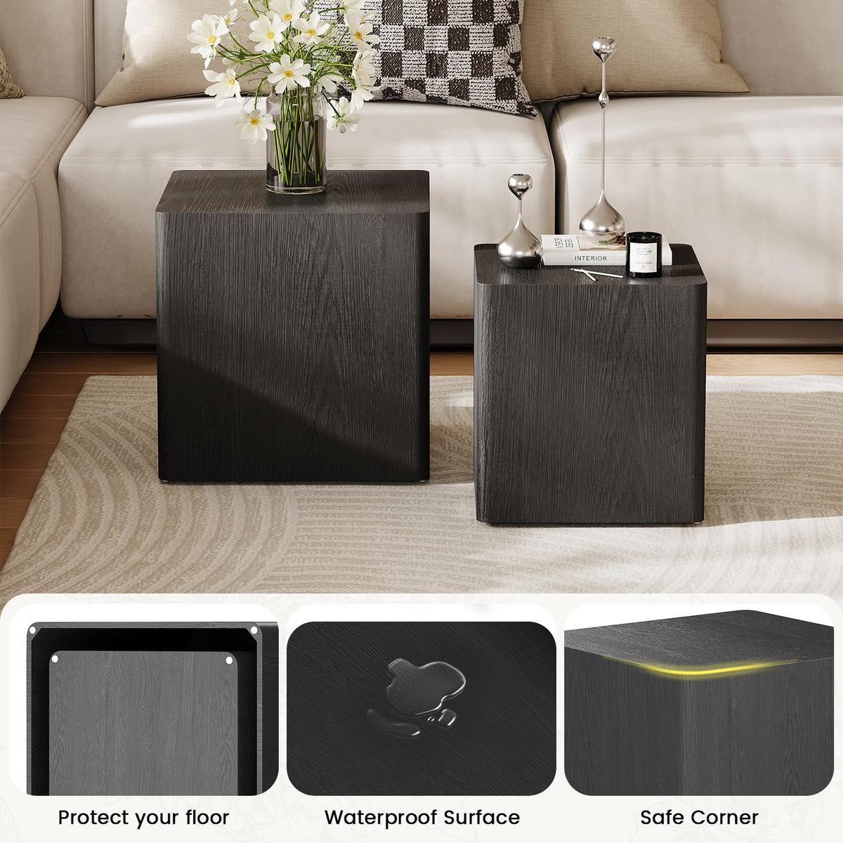 Black Nesting Coffee Tables