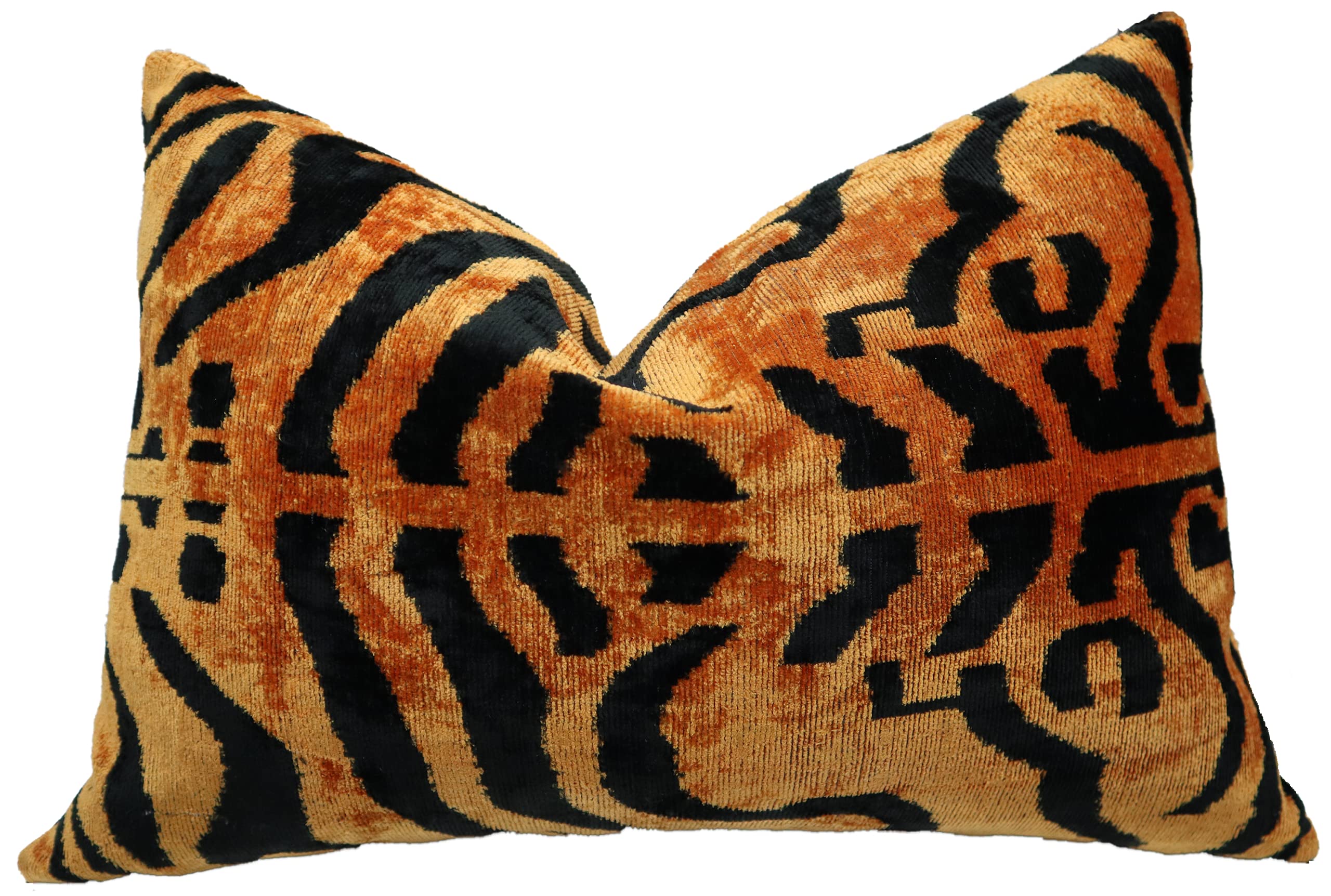 Velvet Tiger Print Throw Pillow with Down Feather Insert