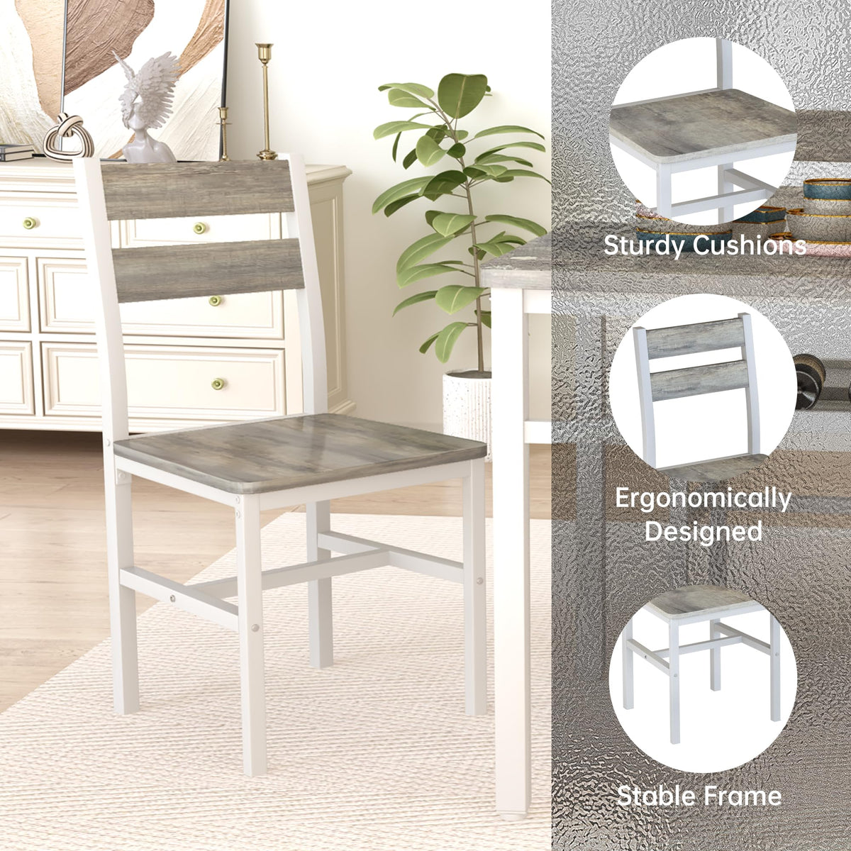 5-Piece Dining Table Set with Storage
