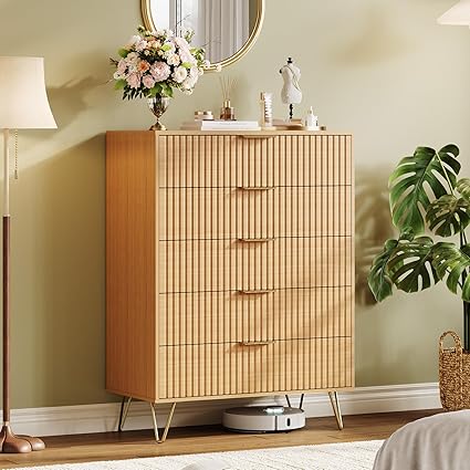 Modern Fluted 8-Drawer Dresser, 55" Wide