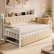 Twin to King Trundle Daybed with Storage Drawers & Power Outlet