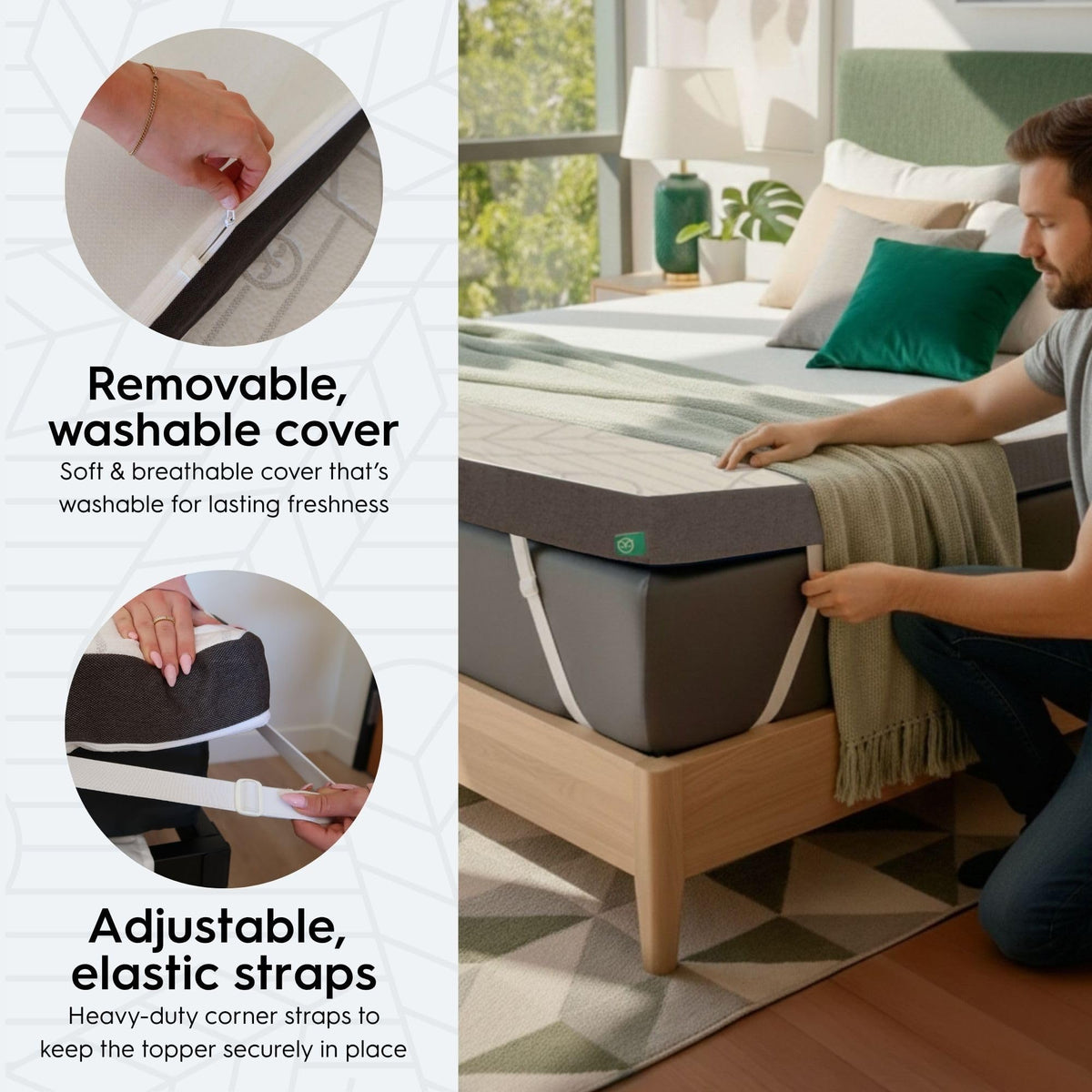 Queen Cooling Gel Memory Foam Mattress Topper