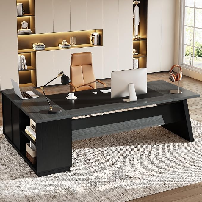 L-Shaped Executive Desk with Storage