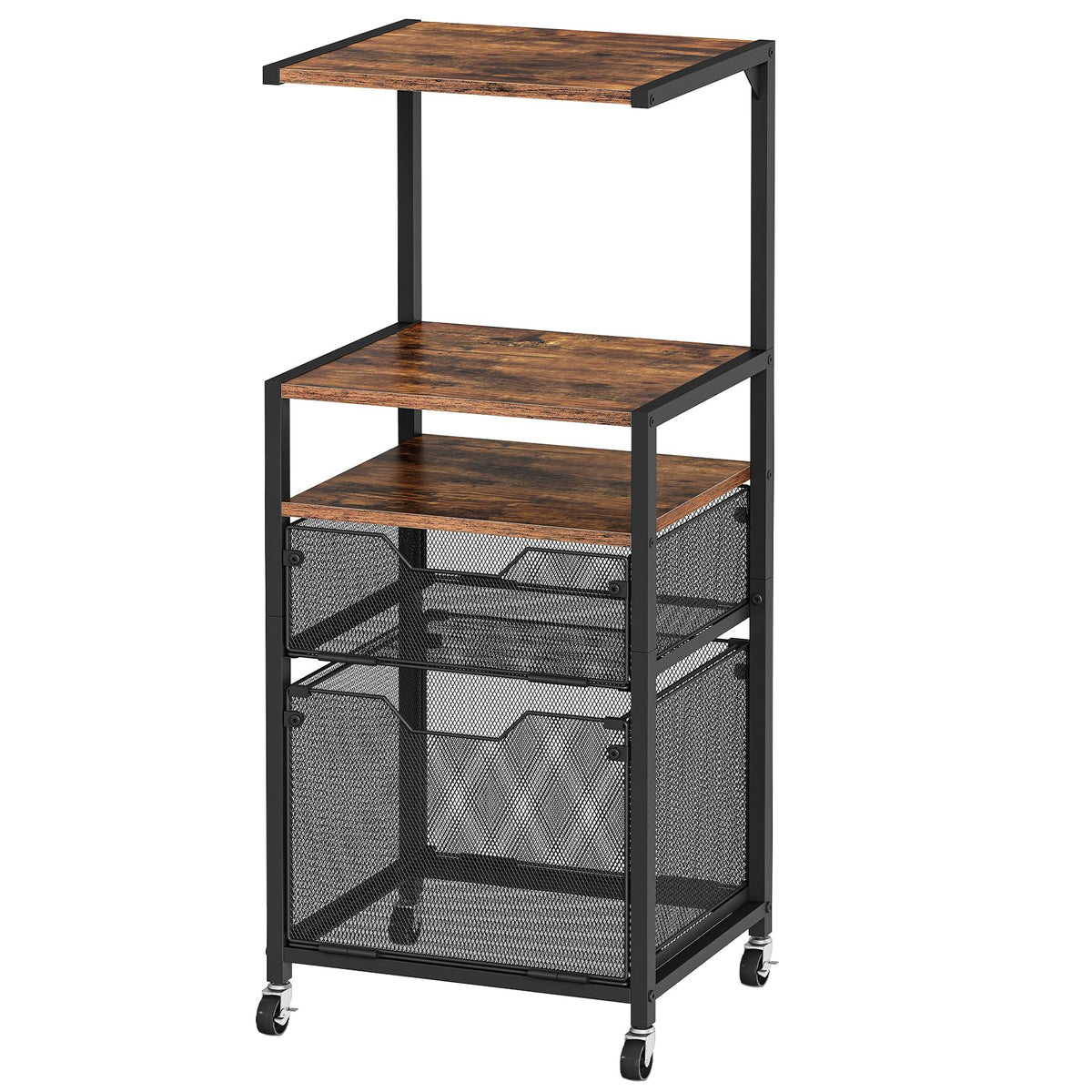 Rolling File Cabinet with Shelves
