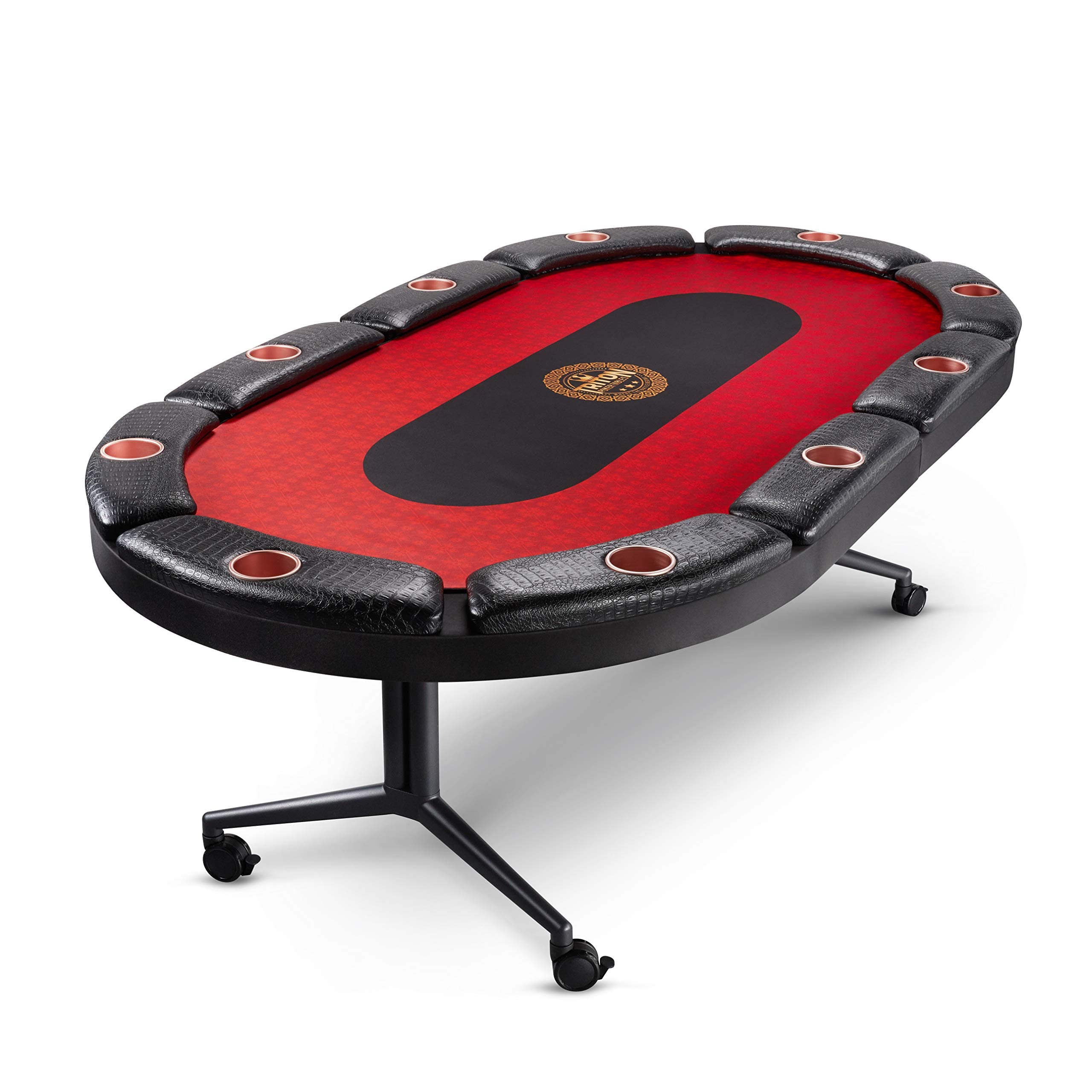 Triton Premium Foldable Poker Table - Poker Table for 10 Players Long-Lasting, Luxurious Vegas Style Casino Experience at Home, Padded Armrests and Cup Holders, Perfect for Texas Holdem Games