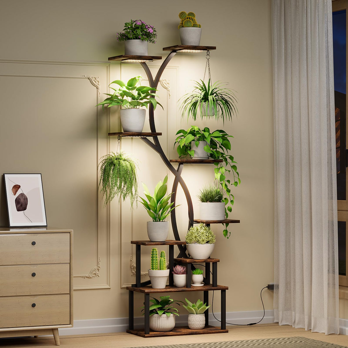 9-Tier Plant Stand with Grow Lights