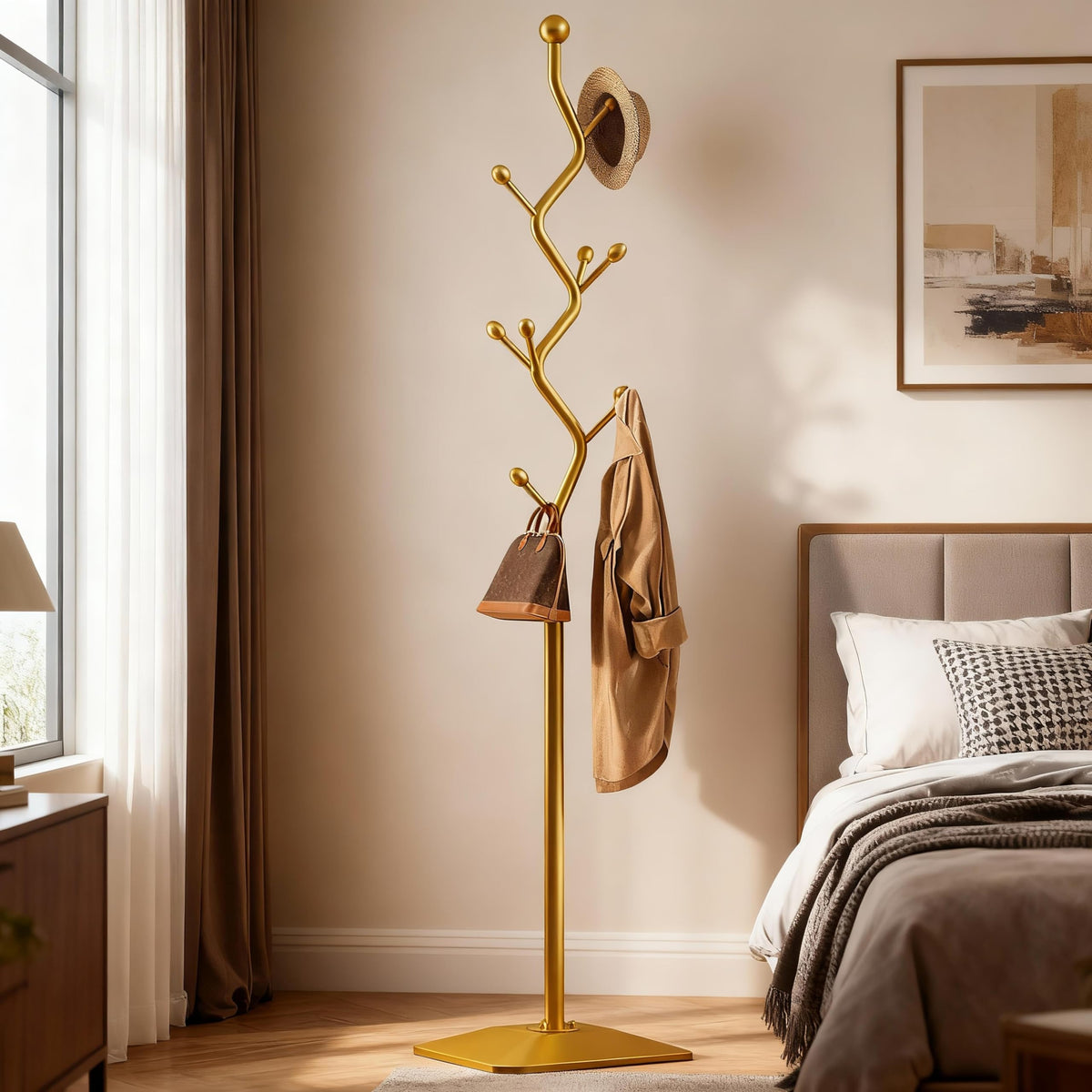 8-Hook Metal Freestanding Coat Rack