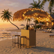 3-Piece Outdoor Tiki Bar Set with Stools