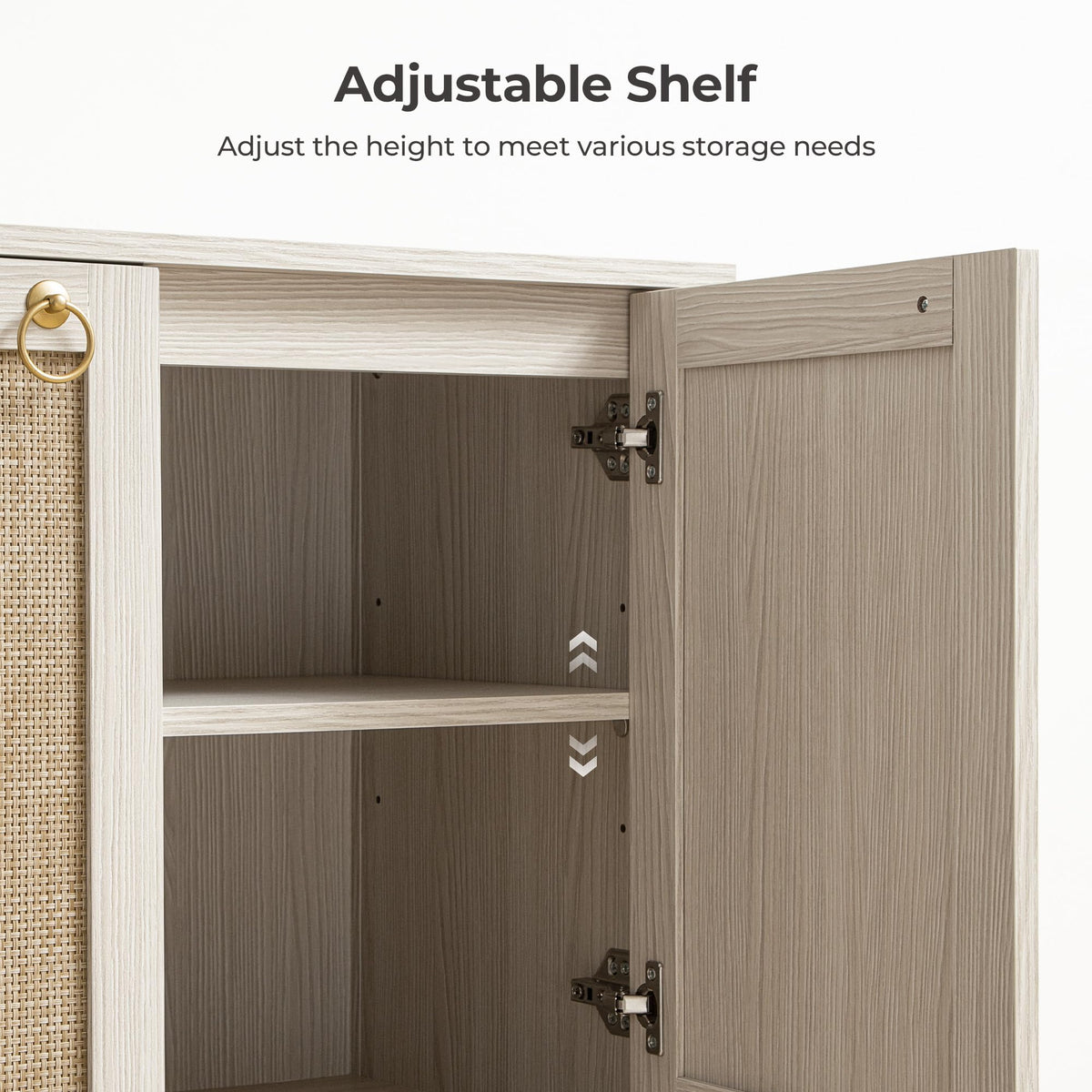 Rattan-Textured Sideboard Cabinet