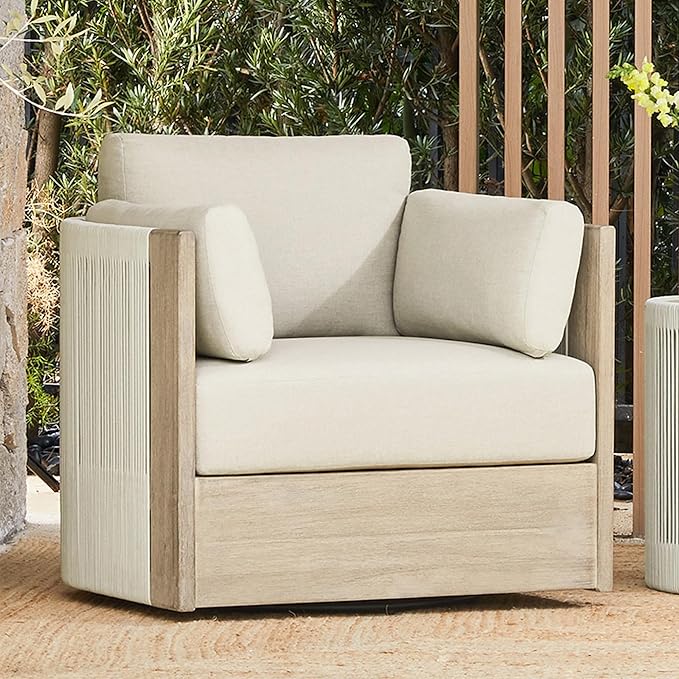 3-Piece Boho Patio Bistro Set with Swivel Chairs & Side Table