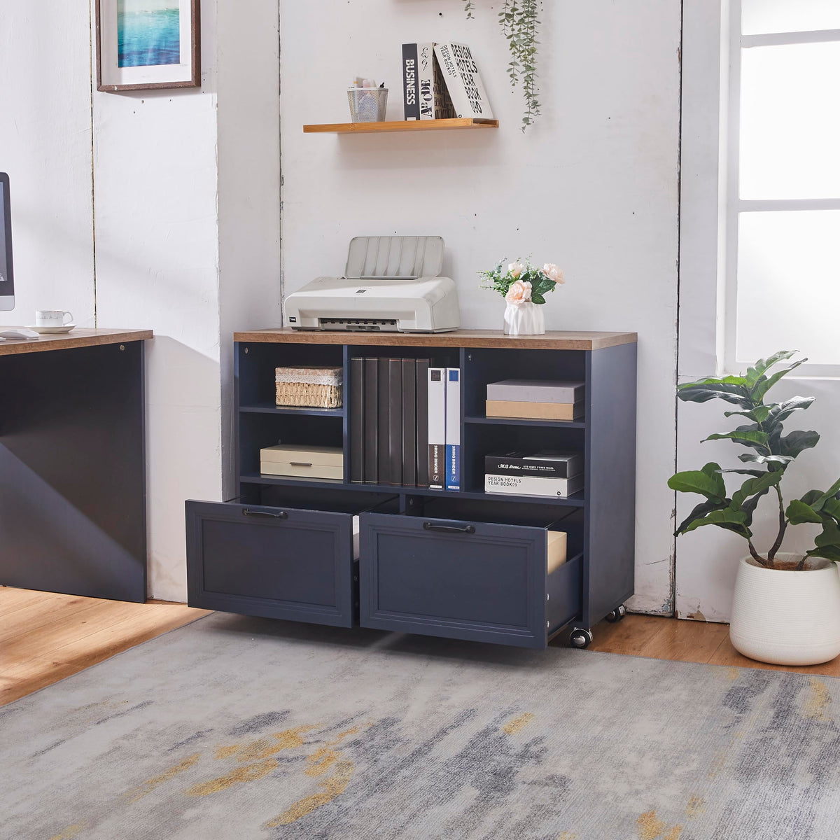 Farmhouse Rolling File Cabinet