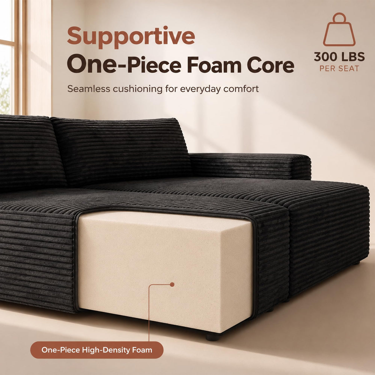 Corduroy Modular Sectional Sofa