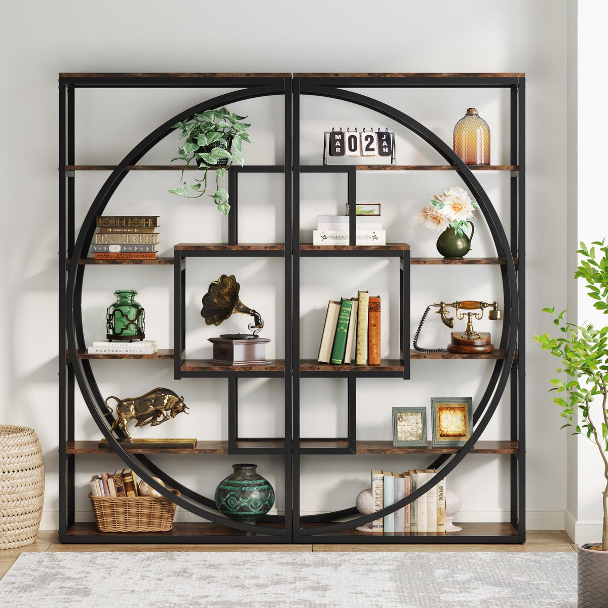Geometric Open Shelf Bookcase