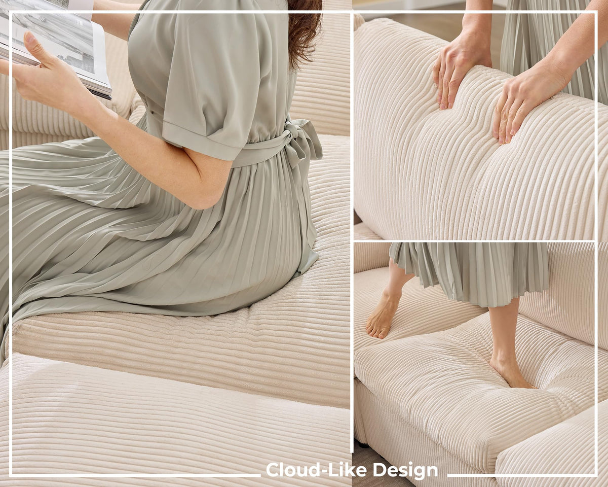 Modular Corduroy Sectional Sofa