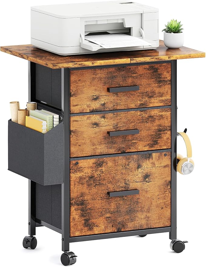 3-Drawer Mobile File Cabinet