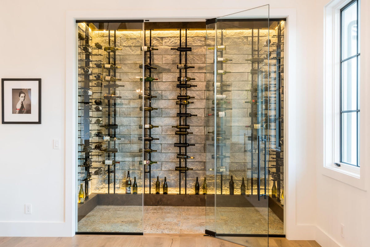 Black Floor-to-Ceiling Wine Rack