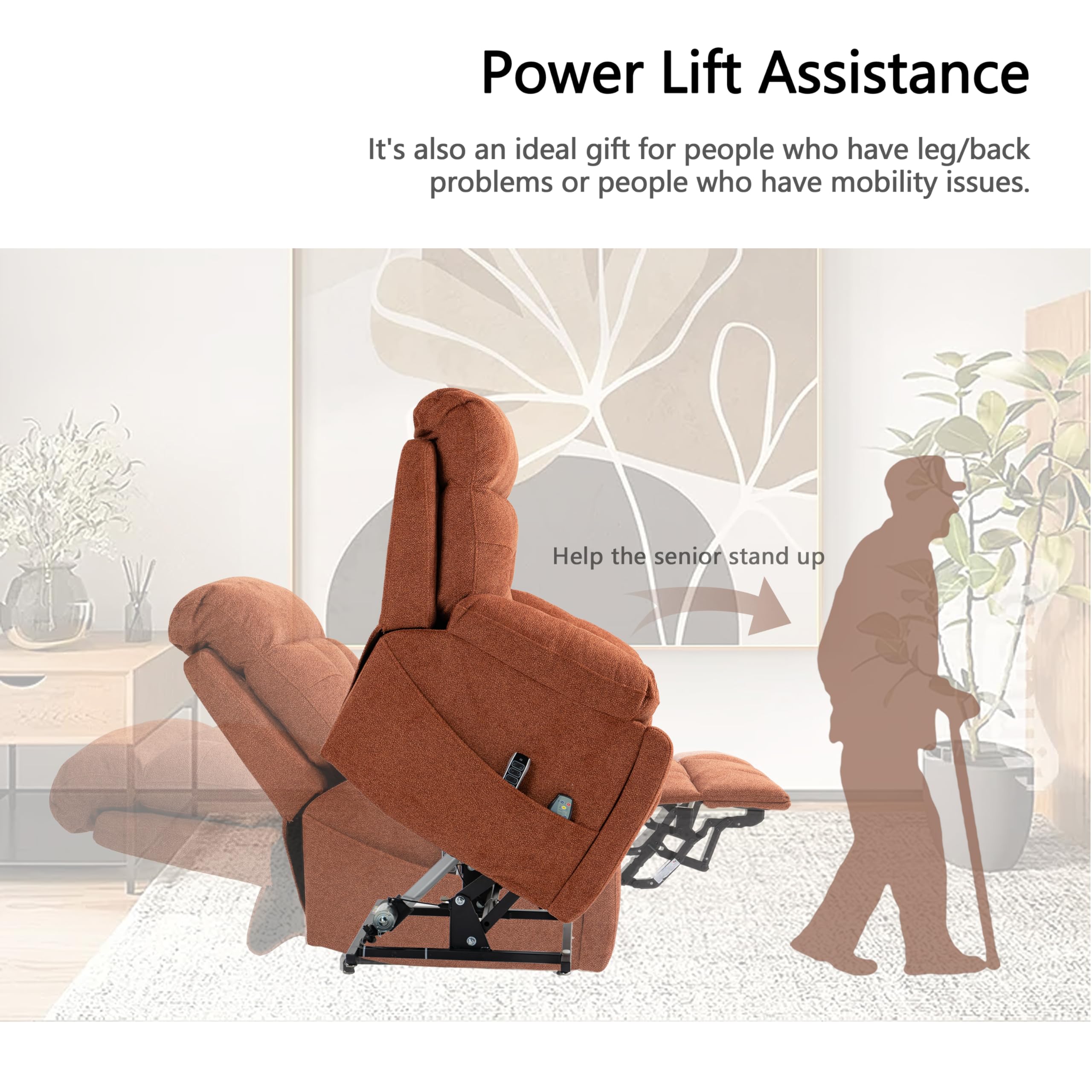 Power Lift Recliner Chair with Heat & Massage