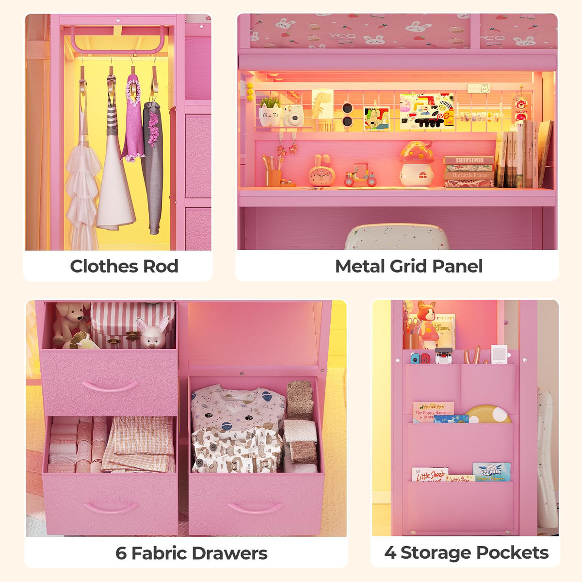 Twin Loft Bed with Desk and Stairs