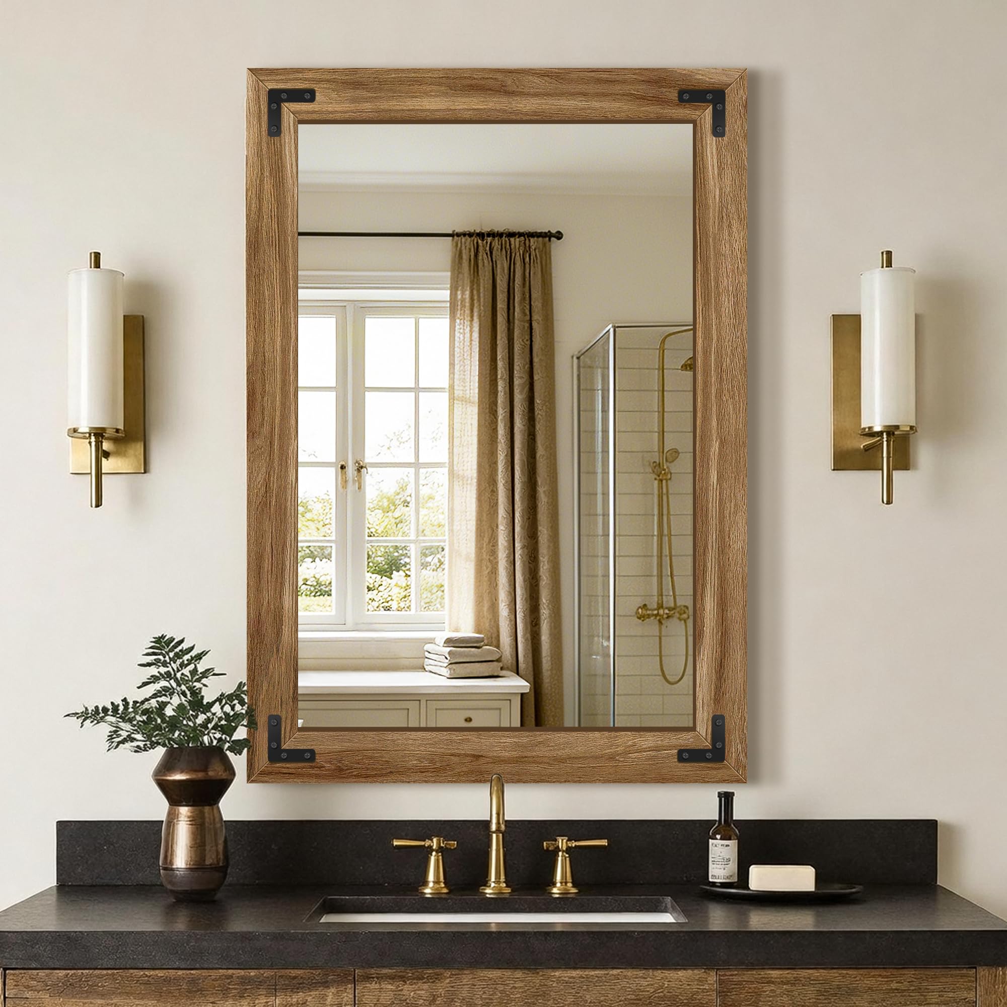 Farmhouse Wood Frame Wall Mirror