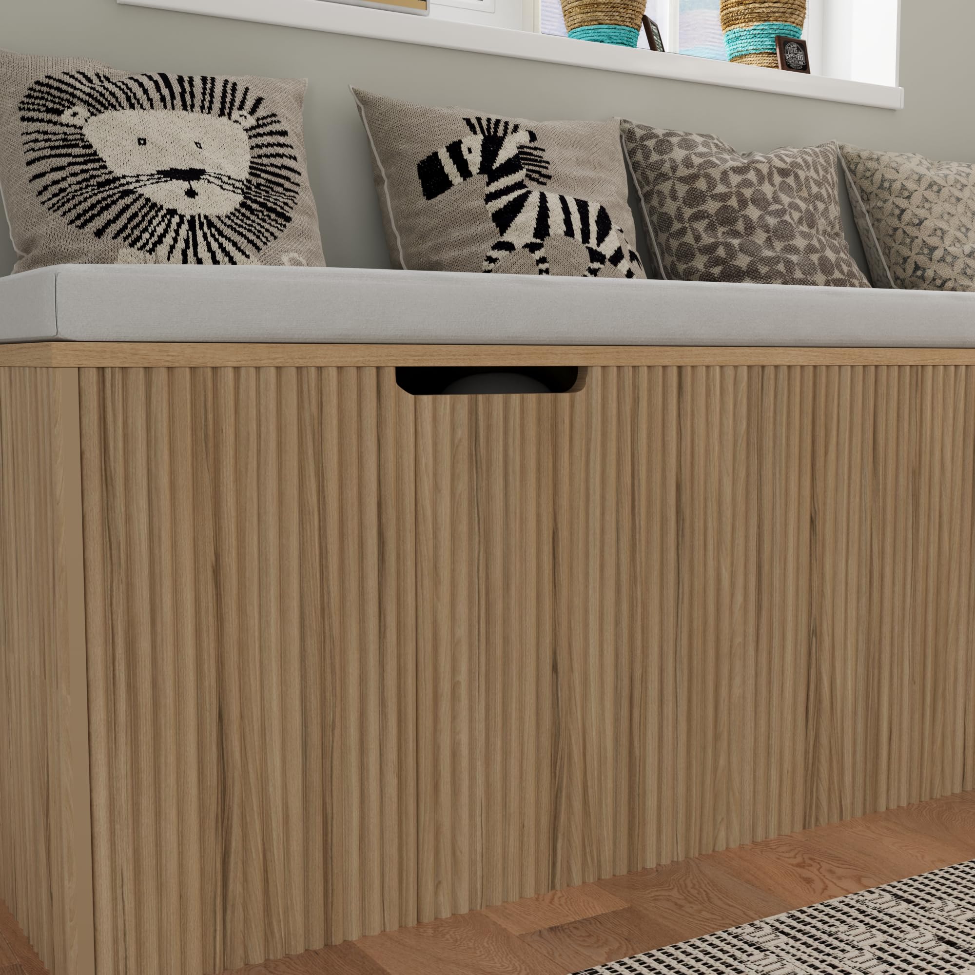 L-Shape Corner Storage Bench with Cushion