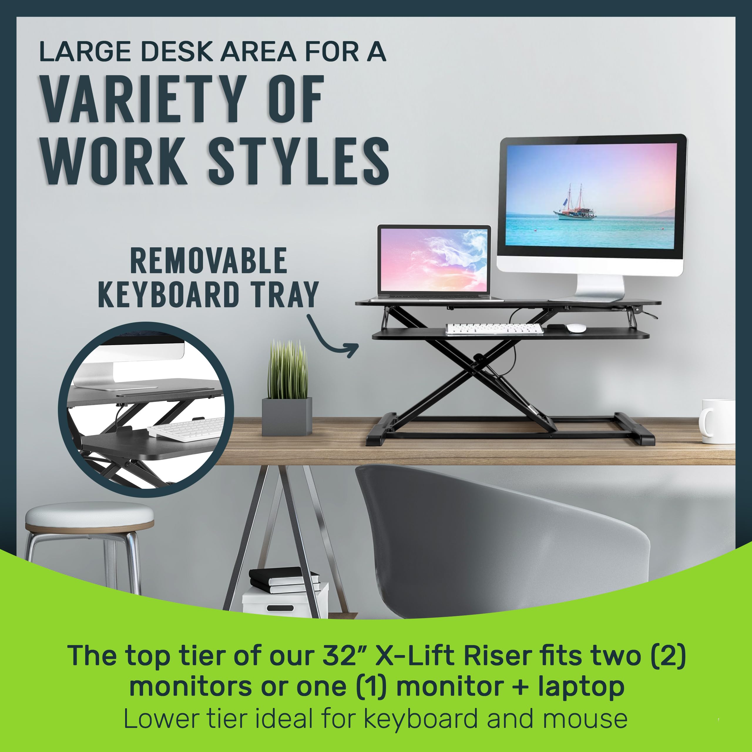 Standing Desk Converter with Keyboard Tray