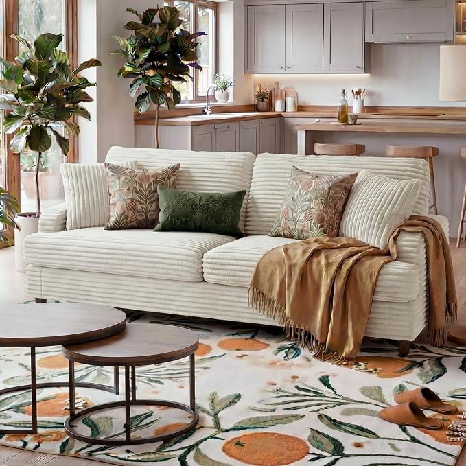 Corduroy Three-Seater Sofa