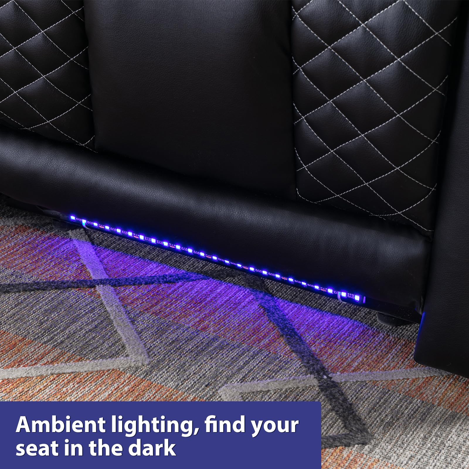 Power Recliner Chair with USB Ports, Cup Holders & Ambient Lighting